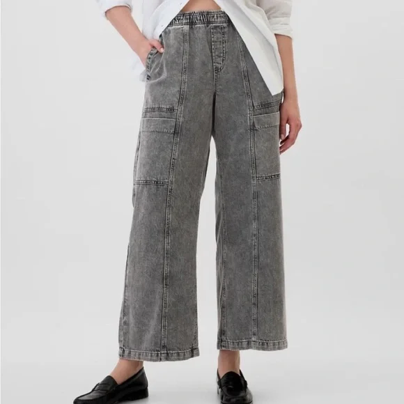 GAP Women's Black Washed Wide Leg Jeans Medium NWOT - Picture 2 of 11